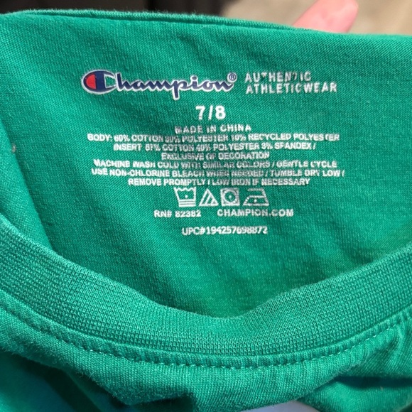 Champion Kids Tee in Bold Green - Picture 2 of 2